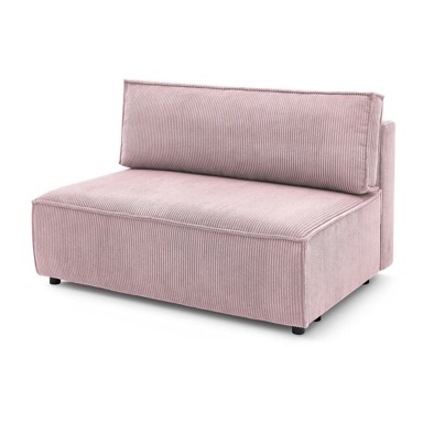 BOBOCHIC PARIS Svijetlo ružičasta modularna sjedeća garnitura od samta (srednji modul ) Nihad modular, 138x95x88 cm