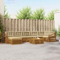 Set vanjskih sofa 8 kom, prirodna i bež