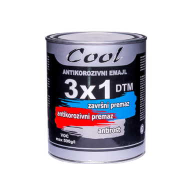 COOL EMAJL LAK 3x1 Temeljno-završni lak 2.5 L, crna