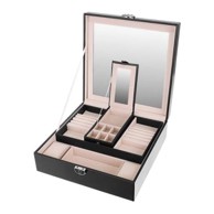 MG Kutija za nakit, crno, PU, 25,5 x 25,5 x 30 cm