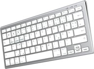 Bluetooth tipkovnica, QWERTZ njemački raspored, srebrno-bijela