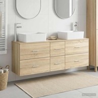 Set kupaonskih ormarića 3 kom 53 x 34,5 x 63 cm, hrast sonoma