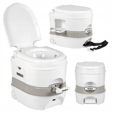 REBEL TOOLS Prijenosni modularni kemijski WC za kampiranje 24+20L s ispiranjem, bijela