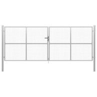 Vrtna vrata od pocinčanog čelika 415 x 200 cm srebrna
