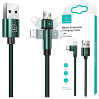 USAMS Pleteni okretni kabel U60 2A microUSB zeleno 1m