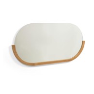 KAVE HOME Zidno ogledalo s okvirom od masivnog drveta 96x55 cm Rokia