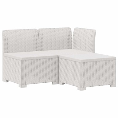 Vrtna sofa, za 3 osobe, izgled ratana, PP, bijela