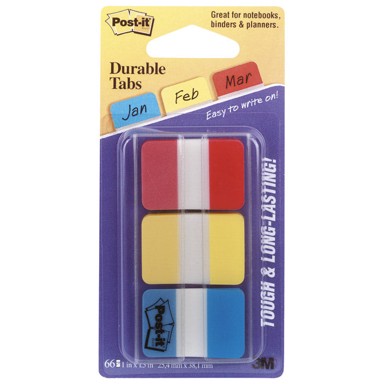 3M Post-it zastavice Super Sticky 686-RYB, 25,4 x 38 mm, 3 boje x 22 listića, blister