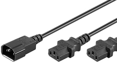 MICROCONNECT Napojni kabel C13 ×2 – C14, 1,8 m