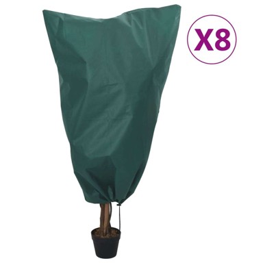 Navlake od flisa za biljke s vezicom, 8 kom, 70 g/m², 0.8 x 1.2 m, zelene