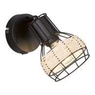 FISCHER & HONSEL Crna zidna lampa Straw