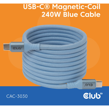 CLUB3D USB kabel CAC-3030 2 m USB-C, plavi