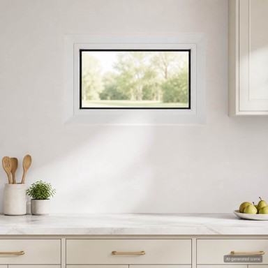 RISOR podrumski prozor PVC 35 x 30 cm, bijeli iznutra