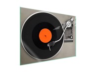 Staklena zaštitna ploča za štednjak 70x52 cm, motiv Vinilne ploče
