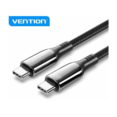 VENTION Kabel USB-C na USB-C Cotton Braided VEN-CTKBAV, 1.2 m, 5 A, crna