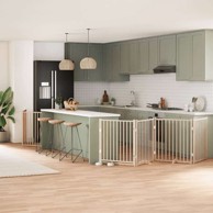 Vrata za pse s vratašcima, 12 panela, sklopiva, 80 x 90 x 2 cm