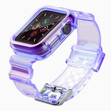 Narukvica Strap Light s kućištem, Apple Watch 38 mm, silikonska, ljubičasta