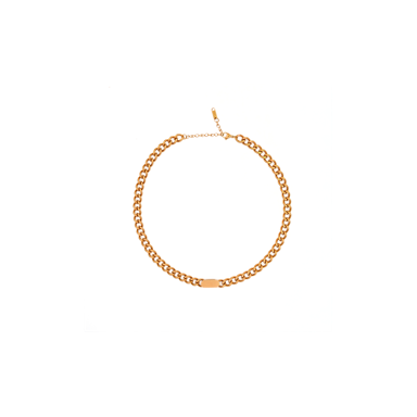 IMMACULATI Ogrlica Cuban Link N G, nehrđajući čelik, pozlata 18K