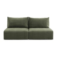 MAKAMII Zelena sklopiva/s prostorom za odlaganje sofa 216 cm Kalena, 216x102x86 cm