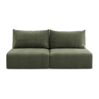 MAKAMII Zelena sklopiva/s prostorom za odlaganje sofa 216 cm Kalena, 216x102x86 cm