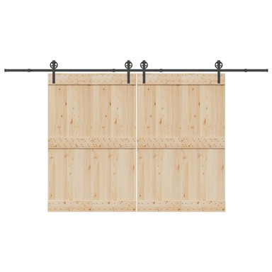 Pribor za klizna vrata 200 cm čelični crni