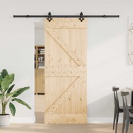 Klizna vrata NARVIK 85x210 cm, prirodno-crna