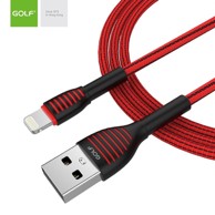 GOLF Kabel Lightning tekstilni, 1 m, 3 A, crvena