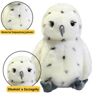 Plišana igračka sova, 23 cm, bijela