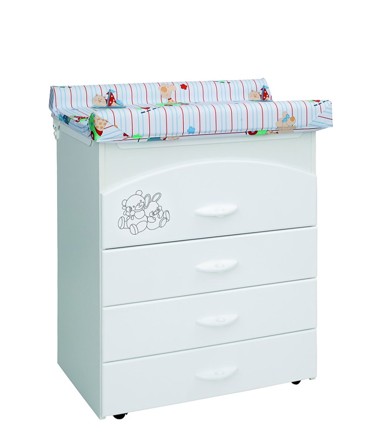 BAMBINO Stol za previjanje Nora, bijeli