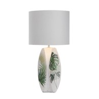 CANDELLUX LIGHTING Bijela/zelena stolna lampa s tekstilnim sjenilom (visina 59 cm) Palma 