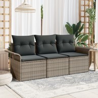 Set vrtnih sofa od 10 komada s jastučićima od poli ratana i akacije, crna