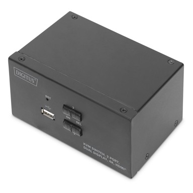 DIGITUS KVM-Switch 2-Port Dual-Display 4K, HDMI