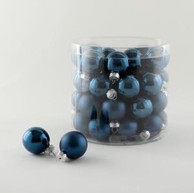 Staklene kuglice set 45 kom, 3 cm, tamno plave