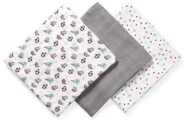 BABYONO Bambusove pelene, 3 komada, sive