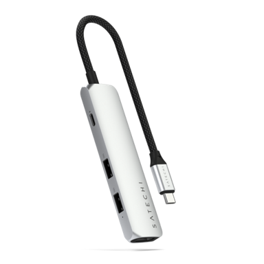 SATECHI Adapter 4-u-1 USB-C Slim Multiport, 4K, srebrni
