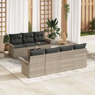8-dijelni set vrtnih sofa s jastučićima, svjetlosiva