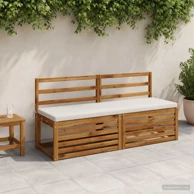 Jastučići za klupu Soest 2 kom 150 x 50 x 5 cm melange, bijeli