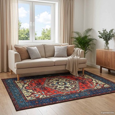 Tepih Oriz 200 x 200 cm 100% poliester, crvena