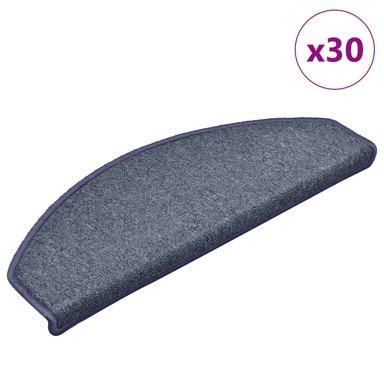 Prostirke za stepenice 30 kom tamno sive i plave 65x24x4 cm