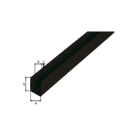 GAH ALBERTS Profil U PVC 1000x18x10mm crni