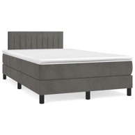 Krevet box spring s madracem LED tamnosivi 120 x 190 cm baršun