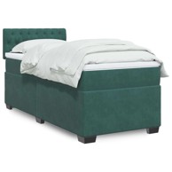 Box Spring krevet s madracem, tamnozeleni, 90x200 cm, baršun