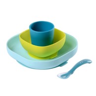 BEABA Silikonski set za jelo 4-djelni, plava