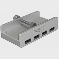 DELOCK USB čvorište, 4x USB-A 3.0 s vijčanim osiguranjem, crno