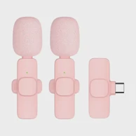 Bežični lavalier mikrofon Type-C 2 u setu K1, rozi