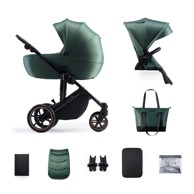KINDERKRAFT Dječja kolica Prime 2 2u1, Dark Green