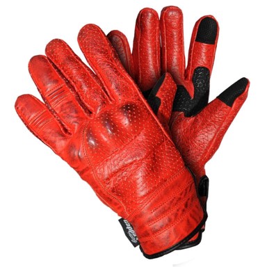 CAPPA RACING Moto rukavice Domino, kožne, kratke, crvene