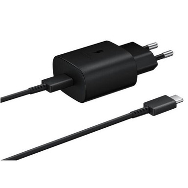 SAMSUNG Brzi kućni punjač + USB Type-C 25W, crni