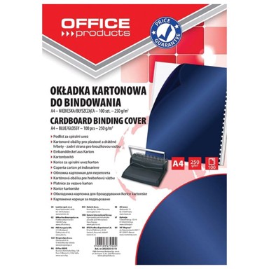 OFFICE PRODUCTS Korice za spiralni uvez 250 g karton sjajne A4 pk100 20232515-11, tamno plave