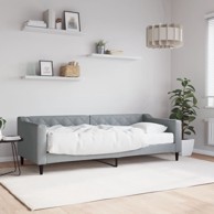 Dnevni krevet s madracem svjetlosivi 80 x 200 cm od tkanine